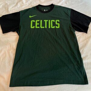 BOSTON CELTICS COURTSIDE CITY EDITION T-SHIRT MEN'S L GREEN/BLACK